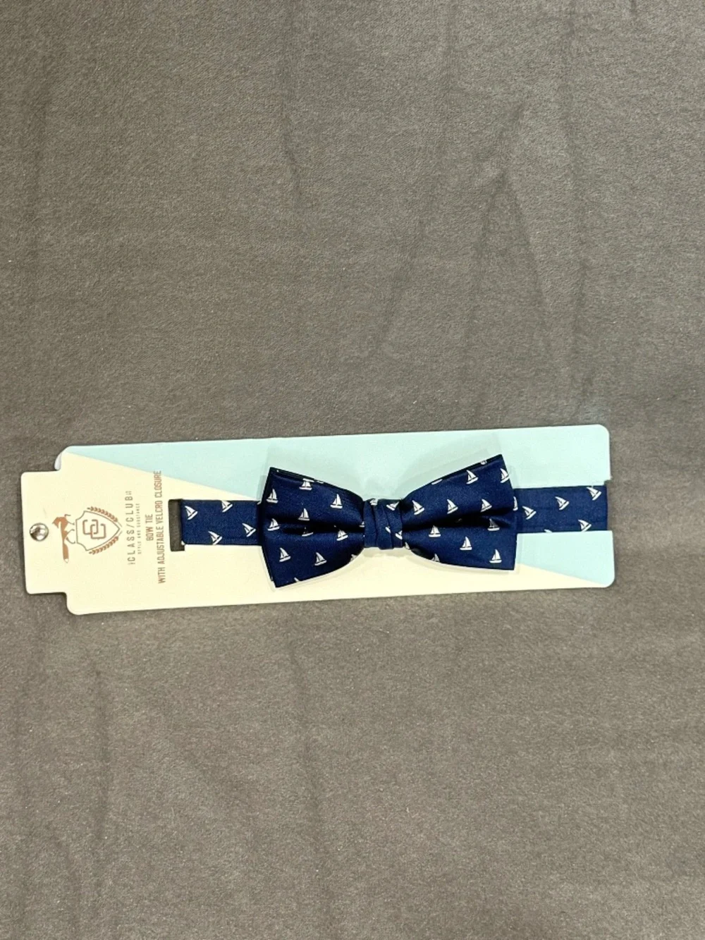 Class Club Boys Navy Sailboat Bow Tie NWT Pre-Tied Adjustable Velcro Nautical